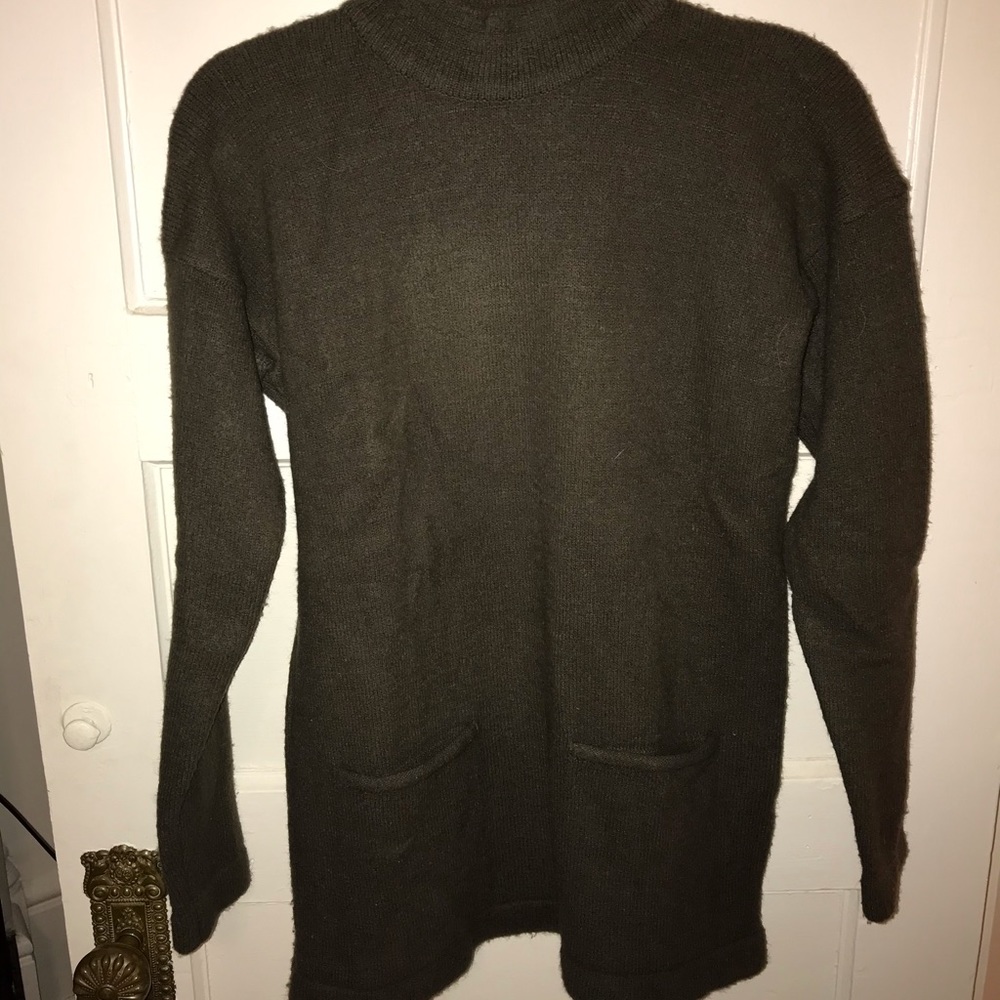 Long dark green sweater